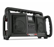 PerfectPro ROCKBULL čierna / Aku stavebné rádio / 4.0Ah / FM / DAB+ / AUX / BT / USB 