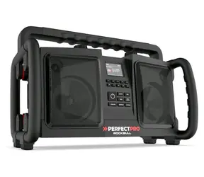 PerfectPro ROCKBULL čierna / Aku stavebné rádio / 4.0Ah / FM / DAB+ / AUX / BT / USB 