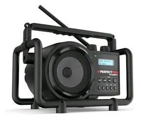 PerfectPro DABBOX čierna / Kombinované stavebné rádio / 4xLR14 / FM / DAB+ / AUX / BT / bez batérií