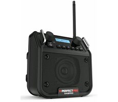 PerfectPro DABPRO čierna / Aku stavebné rádio / 4xLR14 / FM / DAB+ / AUX / BT / bez batérií