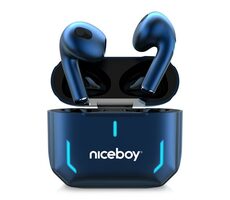 Niceboy HIVE SpacePods modrá / Bezdrôtové slúchadlá / BT 5.1 / IPX5 / 20-20000 kHz / 104 db / Dotykové tlačidlo / USB-C