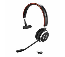 JABRA Evolve 65 SE Mono (MS) červeno-čierna / Pre callcentrá / Bezdrôtová / Mono / BT / MS