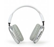 Gembird BHP-LED-02 biela / bezdrôtové slúchadlá / Bluetooth 5.0