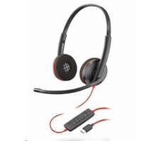 Poly Blackwire C3220 (USB-C) čierna / náhlavná súprava / mikrofón / dve slúchadlá / USB-C / ovládač