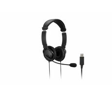 Kensington Headset Hi-Fi (USB) čierna / slúchadlá s mikrofónom / 1.8m / USB