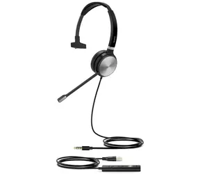 Yealink UH36 čierna / Mono slúchadlá s mikrofónom / pre IP telefóny Yealink / USB / 3.5mm jack