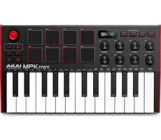 AKAI MPK Mini MK3 Ovládacia klávesnica Pad kontrolér MIDI USB čierno-červená