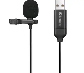 Sandberg streamer USB Clip Microphone / klopový mikrofón / USB-A