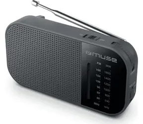 Muse M-025 R čierna / Vreckové rádio / FM / MW / 3.5mm