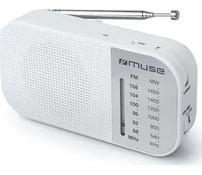 Muse M-025 RW biela / Vreckové rádio / FM / MW / 3.5mm