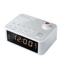 Muse M-178 PW biela / Budík s rádiom / projektor / FM / MW / 3.5mm