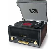 Muse MT-112 W hnedá / Gramofón / 33 &amp; 45 &amp; 78 RPM / 20W / Bluetooth / 3.5mm / USB / RCA