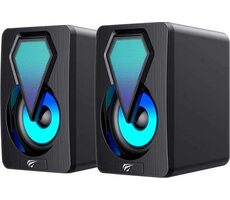 Havit SK210mini PRO 2.0 RGB čierna / reproduktory / 2.0 / 3W x 2 / 3.5mm Jack + USB