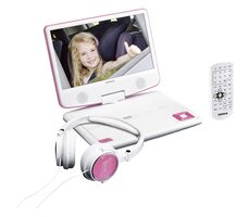 LENCO DVP-910 ružová / Prenosný DVD prehrávač / 9&quot; / 800 x 480 / USB / 3.5mm