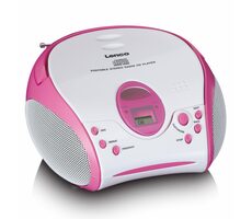 LENCO SCD-24kids ružová / Rádio / FM / CD / 4W / 3.5mm 