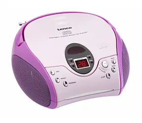LENCO SCD-24 ružová / Rádio / FM / CD / 4W / 3.5mm 