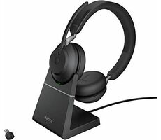 JABRA Evolve2 65 (26599-989-889) čierna / Slúchadlá / mikrofón / USB-C / Bluetooth / stojan