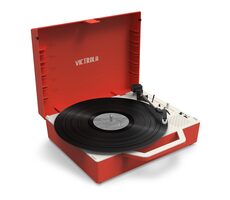 Victrola VSC-725SB červená / Gramofón kufríkový / 3 rýchlostné / BT / RCA / 3.5mm jack / repro / Vinyl Safe