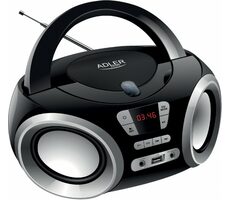 Adler AD 1181 strieborno čierna / Prenosné rádio / FM / AUX / 3W / 2 reproduktory