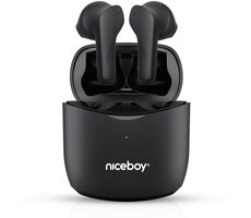 Niceboy HIVE Beans Concert čierna / TWS bezdrôtové slúchadlá / Bluetooth 5.2 / IPX4 / Handsfree / Nabíjacie púzdro