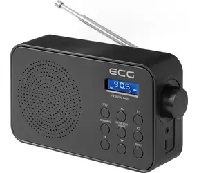 ECG R 105 čierna / Prenosné rádio / FM / USB-C kábel / 4X AA batérie / teleskopická anténa / AUX 