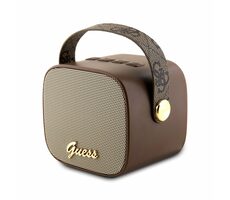 Guess Mini Bluetooth Speaker PU 4G Strap hnedá / 5W / Bluetooth 5.3 / 1200 mAh 