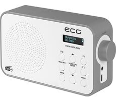 ECG RD 110 DAB biela / Prenosné rádio / FM a DAB+ / LCD displej / teleskopická anténa / USB-C / AUX 