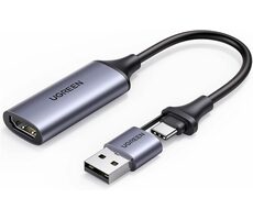 Ugreen Externá záznamová karta / USB-A (M) a USB-C (M) - HDMI (F) / 1080p&amp;30fps