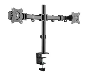 Ultradesk Skeleton Double čierna / Držiak pre 2 monitory / až 16kg / 17 "až 30" / VESA 75x75 &amp; 100x100
