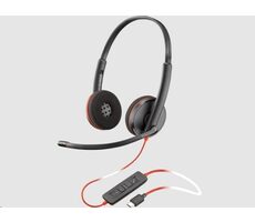 Poly Blackwire 3220 (Bulk) čierna / Náhlavná súprava / mikrofón / dve slúchadlá / USB-C/A