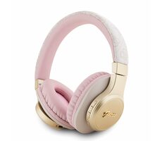 Guess PU Leather 4G Script Logo Stereo Headphone ružová / Blutetooth 5.3 / výdrž až 32 hod.