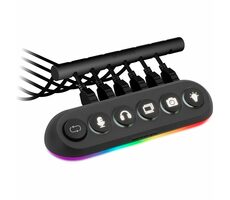 Streamplify Hub DECK 5 čierna / 4X USB 3.0 / 1x USB 2.0 / RGB