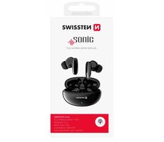 Swissten SONIC TWS čierna / Bluetooth slúchadlá / BT 5.3 / 2x 30 mAh / 230 mAh