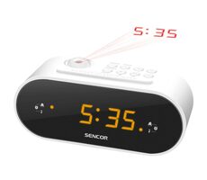 Sencor SRC 3100 W biela / Rádiobudík projekčný / PLL FM 