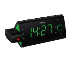 Sencor SRC 330 GN čierna / Rádiobudík projekčný / PLL FM 