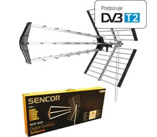 Sencor SDA-640 / pasívna vonkajšia anténa / DVB-T&T2 / 10dB / LTE filter