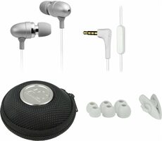 ARCTIC E351 W Earphone strieborné / špuntové slúchadlá / mikrofón / 3.5mm Jack / 1.3 m 