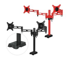ARCTIC Z2 červená / rameno pre dva monitory / 13-27" / VESA 75 + 100 / výška 113 - 413mm / USB Hub