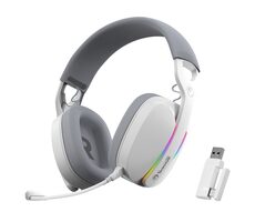 Marvo HG9086W Pulz biela / Bezdrôtové herné slúchadlá s mikrofónom / BT 5.3 / 3.5 mm jack + USB / RGB