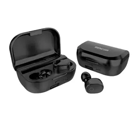 Sencor SEP 520BT čierna / Bezdrôtové slúchadlá / mikrofón / Bluetooth 5.0 / dobíjacie púzdro 