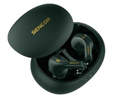 Sencor SEP 560BT zelená / Bezdrôtové slúchadlá / mikrofón / Bluetooth 5.3 / dobíjacie púzdro 