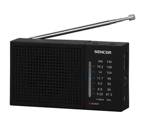 Sencor SRD 1800 čierna / Prenosné rádio / FM&AM / 2x AA / AUX