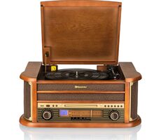 ROADSTAR HIF-1993BT hnedá / Gramofón / 33 & 45 & 78 RPM / 40 W / AM & FM / CD / USB / diaľkový ovládač 