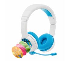 Rozbalené - Buddyphones School+ modrá / detské bezdrôtové slúchadlá s mikrofónom / Bluetooth / BuddyCable / USB-C / rozbalené