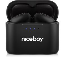 Niceboy HIVE Podsie 4 čierna / Bezdrôtové slúchadlá s mikrofónom / TWS / Bluetooth 5.4 / IP54 / nabíjacie puzdro