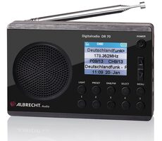 Albrecht DR 70 čierna / Prenosné rádio / FM / DAB+ / svietidlo