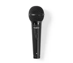 Nedis Káblový mikrofón čierna / Kardioid / dynamický / 5.00 m / 80 Hz - 13 kHz / 600 Ohm / -72 dB / Vypínač