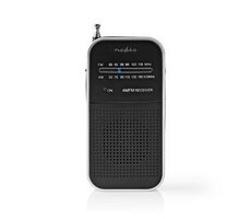 Nedis FM rádio / Prenosné Prevedenie / AM / FM / Napájanie z batérie / Analógový / 1.5 W / Čierno-biely displej 