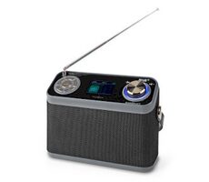 Nedis RDDB5200BK šedá / Rádio prijímač / DAB+ / FM / 2.4 " / Digitálne / 24 W / USB / AUX 