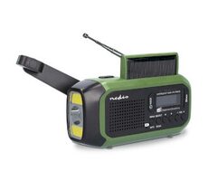 Nedis Núdzové Radio čierna / Prenosné Prevedenie / DAB+ / FM / Napájanie z batérie / Napájanie z USB / Ručná kľuka 